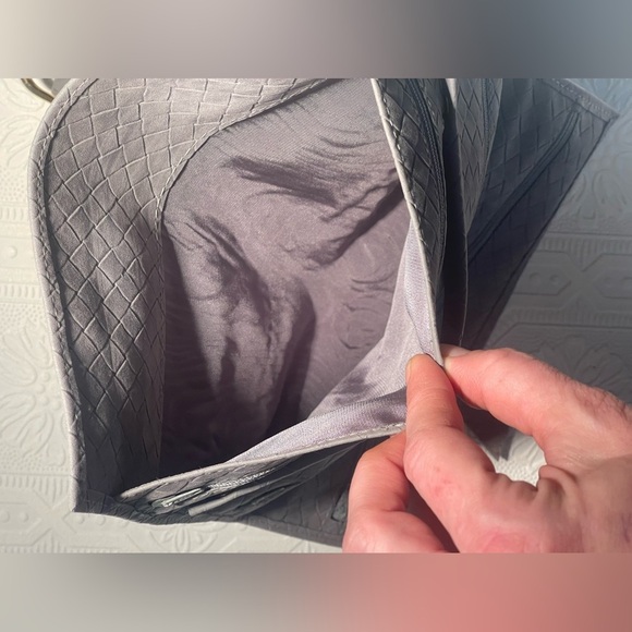 Vintage Leather Gray Travel Jewelry Pouch Roll Bag Made in Italy - Picture 11 of 12